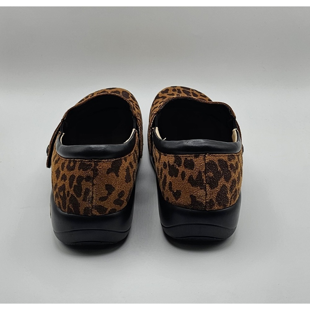 Alegria Kara Leopard Print Suede Leather Slip On EU 40 US 9.5-10 Brown Comfort - Picture 7 of 10